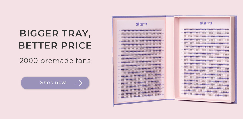 Starry 2000 premade lash fans in 3D, 4D, 6D