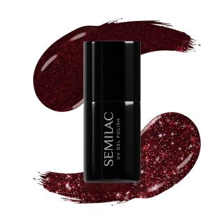 Semilac Gel Polish #393 Sparkling Black Cherry 5 Starry lashes