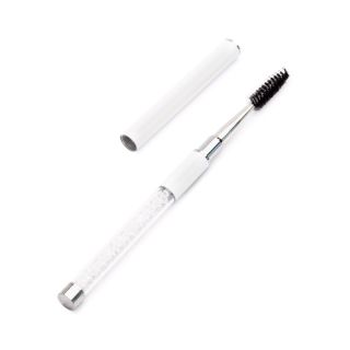 Eyelash brush with crystals, white