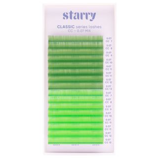 Green / bright green lashes CC 0.07 MIX 7-13mm
