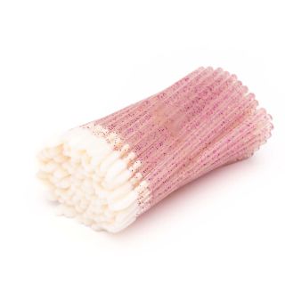 Microfiber applicators, glitter pink 100 pcs