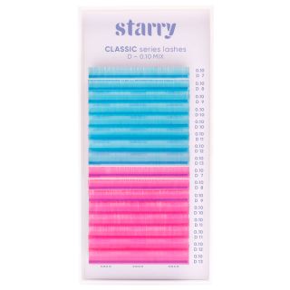 Neon lashes blue / pink D 0.1 x 7-13mm 0 Starry lashes